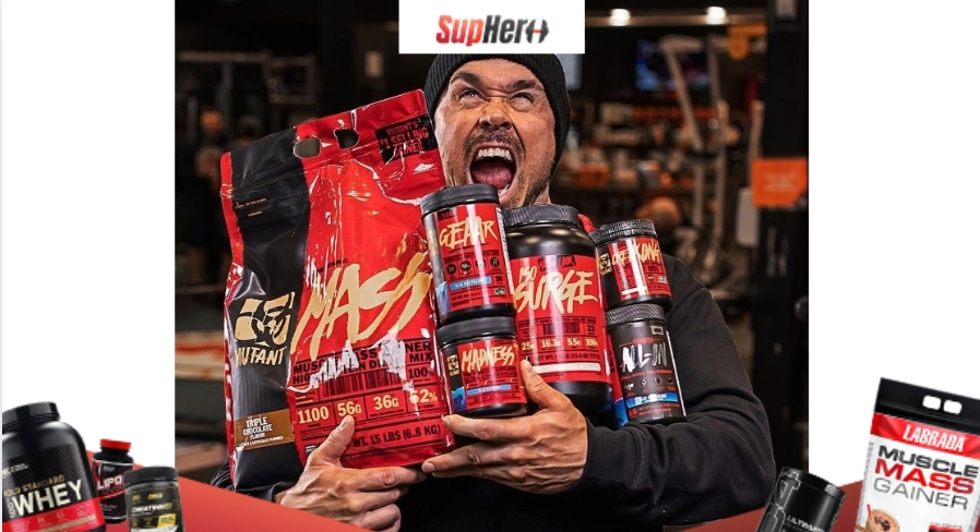 Hộp sản phẩm Mutant Mass lbs và phụ kiện thể hình
